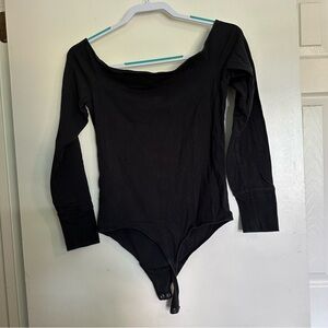 Off the shoulder thong bodysuit